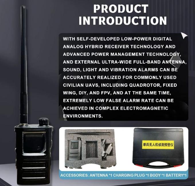 1-2km RF Drone جهاز تشويش Spectrum Search All Frequency 300MHz~6GHz Uav Drone Detection Anti Drone System Drone Detector