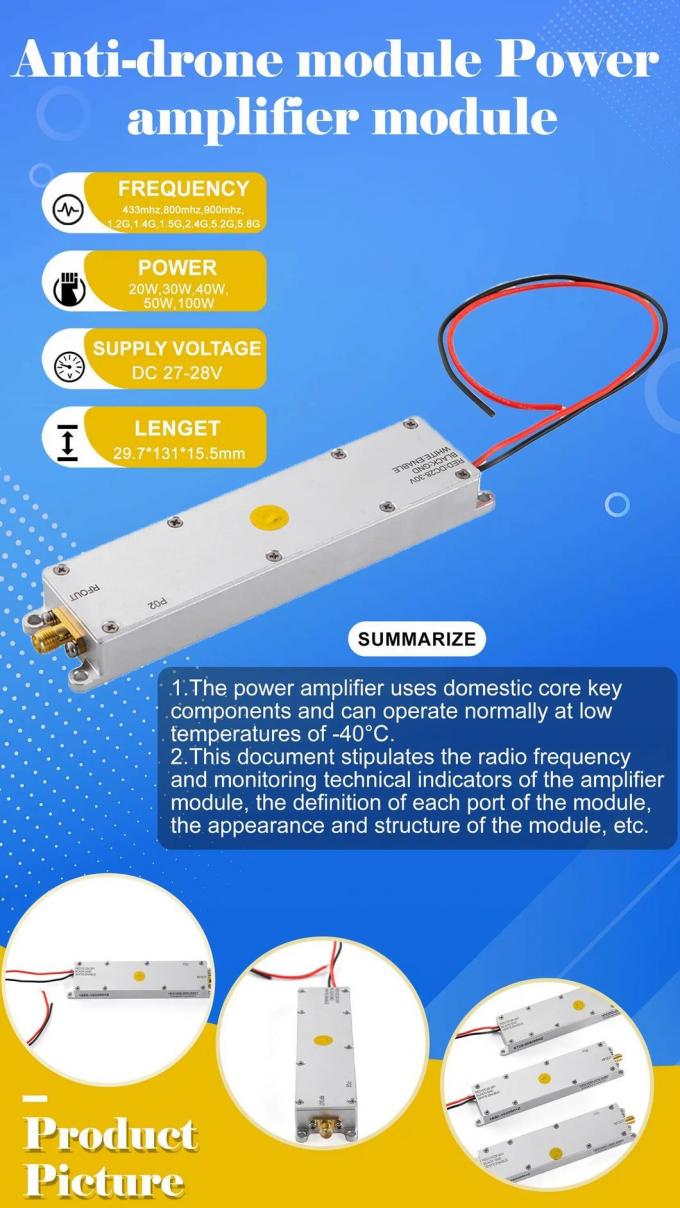 433MHz 10W GaN RF Module Anti Drone Signal جهاز تشويش