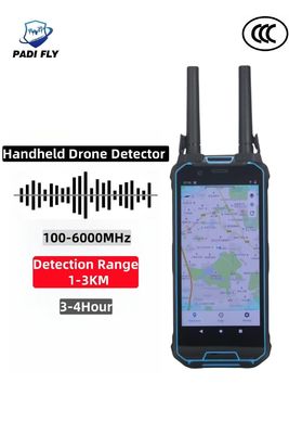 Handheld 100MHz~6GHz All-Channels Omnidirectional Antenna1-3km Detection Range Fpv Dji Autel Multi-Brand Uav Drone Detector