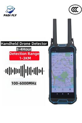 El Drone Detektörü 100-6000MHz Multi Band Dji Fpv Autel Drone 1-2km taşınabilir sinyal detektörü