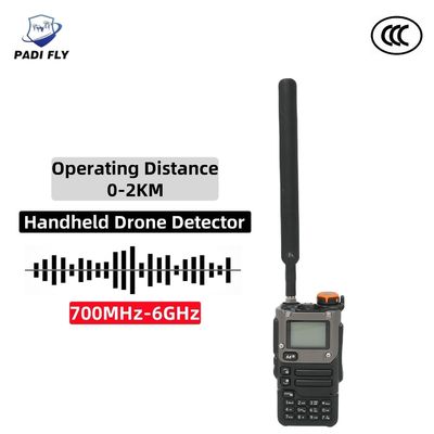 Professional 700MHz-6GHz Multi Band 0-2km Operating Distance Portable Uav Signal Jamming Detection Handheld Anti Drone Detector