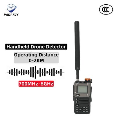 Handheld Drone Detection Equipment Portable 700MHz-6GHz 0-2km Operating Distance Fpv Detector with Uav Signal Jammer Function