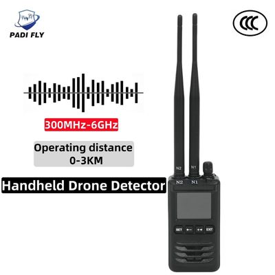 High Quality 300MHz-6GHz Multi Band Multi Band 0-3km Operating Distance Drone Detector with Uav Signal Alarm System