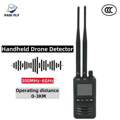 Handheld Omni Antenna 300MHz-6GHz Full Frequency Detector for 0-3km Ultra Long Distance Anti Drone Signal Jamming Detection