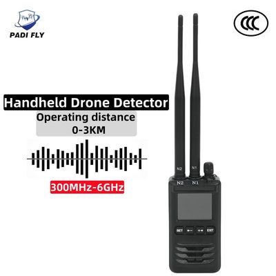 Handheld 300MHz-6GHz Drone RF Signal Detector for Fpv Dji Autel Multi-Brand Uav Jammer Signal Blocker Operating Distance 3km