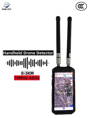 Professional 0~3km 70MHz~6GHz Accurate Frequency Signal Detection Portable Handheld Uav Detector with Anti Drone Interference Function