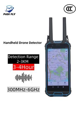Handheld 2-3km 300-6000MHz Full Frequencies Drone Detector with Large Screen Displays Drone Positioning