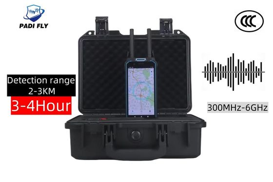 Professional Drone Detection 300MHz-6GHz Ultra Wide Full-Bands Detector with 4-6 Hours Battery Life and 3km Long Distance