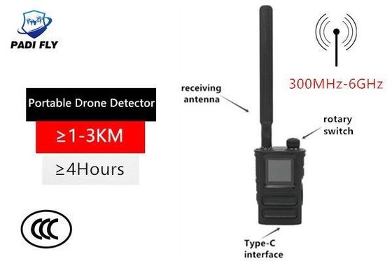 Full Range 300MHz-6GHz Detection Frequency HandHeld Drone Signal Detection Alarm System with Cell Phone WiFi GPS Jammer